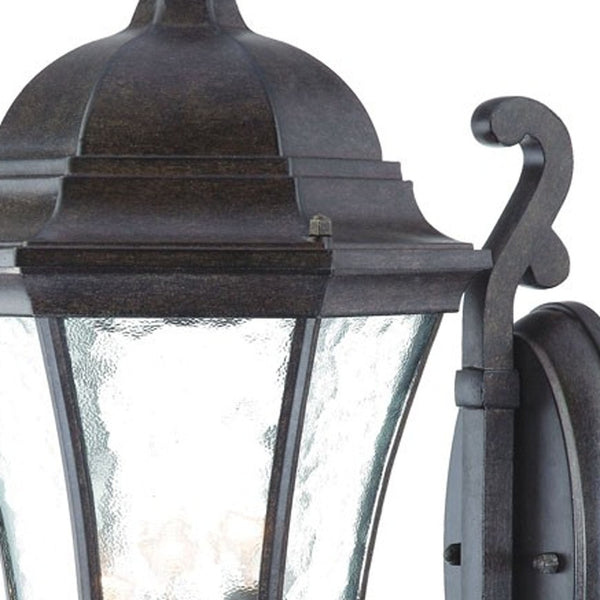Homeroots Xl Antique Black Tapered Lantern Wall Light   398362
