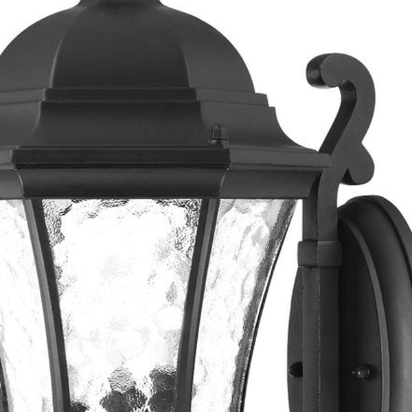 Homeroots Xl Matte Black Tapered Lantern Wall Light   398363