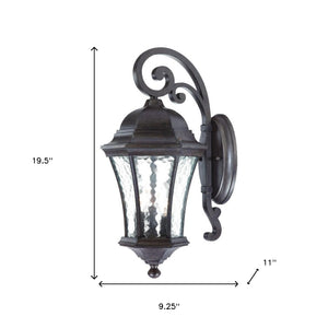 Homeroots Xl Antique Black Tapered Hanging Lantern Wall Light  Aluminium  398364