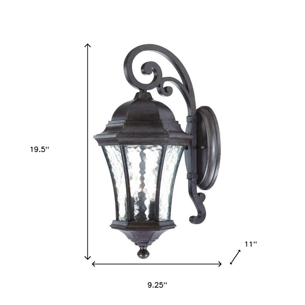 Homeroots Xl Antique Black Tapered Hanging Lantern Wall Light  Aluminium  398364