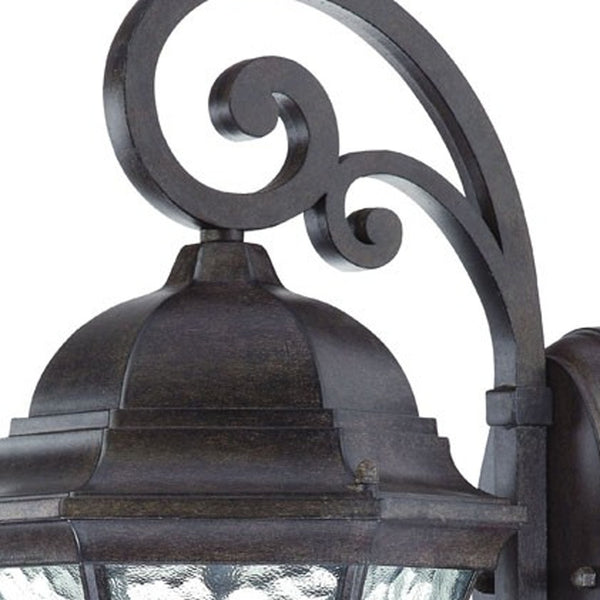 Homeroots Xl Antique Black Tapered Hanging Lantern Wall Light  Aluminium  398364
