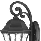 Homeroots Xl Matte Black Tapered Hanging Lantern Wall Light  Aluminium  398365