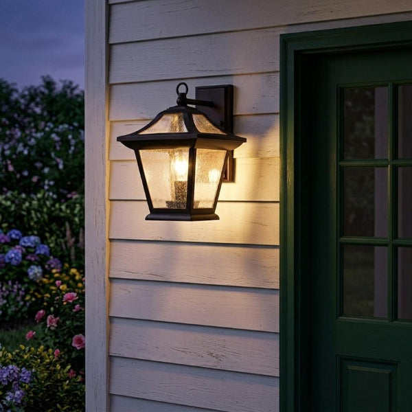 Xl Antique Bronze Birdhouse Lantern Style Exterior Wall Sconce for Porch Decor