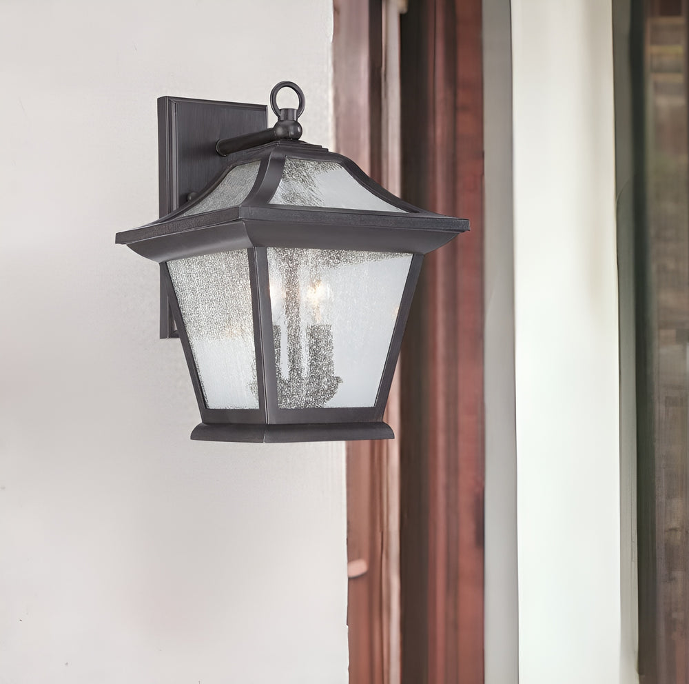 Homeroots Xl Matte Black Birdhouse Shape Outdoor Wall Light   398368