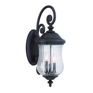 Homeroots Three Light Matte Black Urn Shaped Wall Light   398372