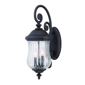 Homeroots Three Light Matte Black Urn Shaped Wall Light   398372