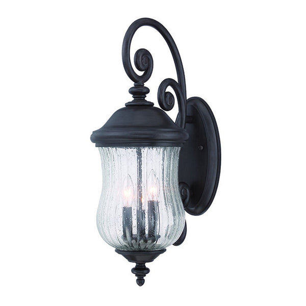 Homeroots Three Light Matte Black Urn Shaped Wall Light   398372