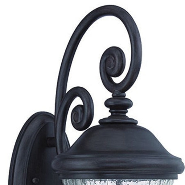 Homeroots Three Light Matte Black Urn Shaped Wall Light   398372