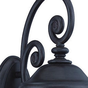 Homeroots Three Light Matte Black Urn Shaped Wall Light   398372