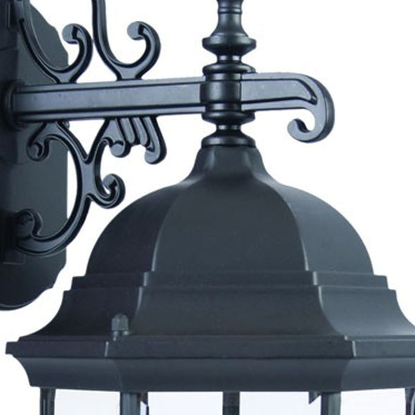 Homeroots Matte Black Hanging Ornamental Lantern Wall Light   398376