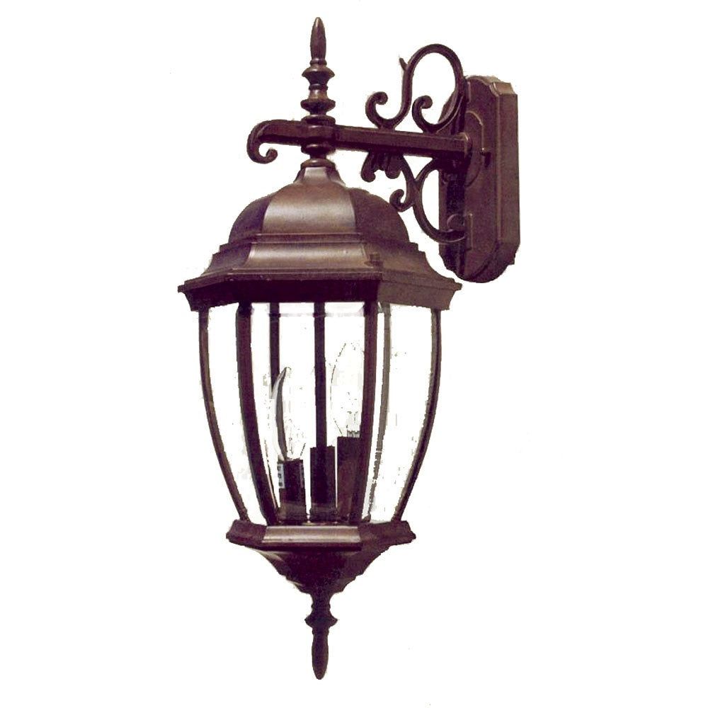 Homeroots Dark Brown Hanging Ornamental Lantern Wall Light   398377