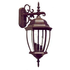 Homeroots Dark Brown Hanging Ornamental Lantern Wall Light   398377