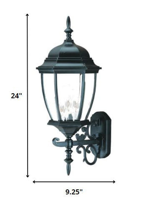 Homeroots Matte Black Ornamental Lantern Wall Light   398378