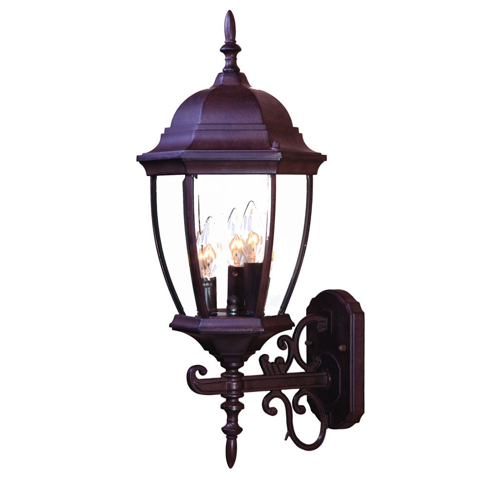 Homeroots Dark Brown Ornamental Lantern Wall Light   398379