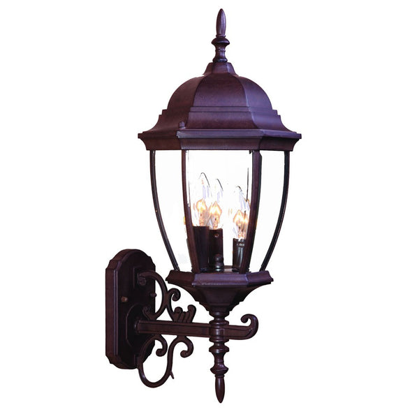 Homeroots Dark Brown Ornamental Lantern Wall Light   398379