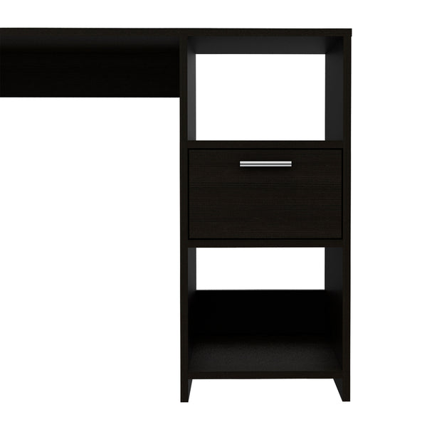 English Elm Arlington Computer Desk - Space-Saving, Stylish Workstation With Drawer & 2 Open Shelves Options B128P148859