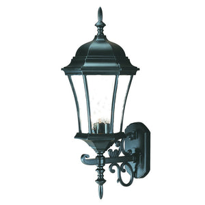 Homeroots Matte Black Ornamental Carousel Lantern Wall Light   398380