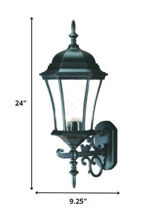 Homeroots Matte Black Ornamental Carousel Lantern Wall Light   398380