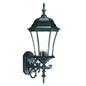 Homeroots Matte Black Ornamental Carousel Lantern Wall Light   398380