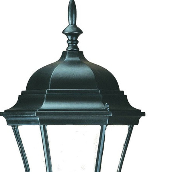 Homeroots Matte Black Ornamental Carousel Lantern Wall Light   398380