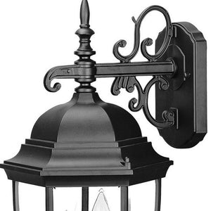 Homeroots Three Light Matte Black Wide Hanging Lantern Wall Light   398382