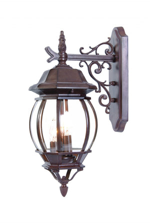 HomeRoots Three Light Dark Brown Hanging Globe Wall Fixture - Vintage Charm for Patios & Outdoor Spaces! 398385