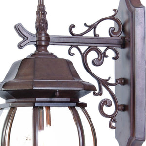 HomeRoots Three Light Dark Brown Hanging Globe Wall Fixture - Vintage Charm for Patios & Outdoor Spaces! 398385