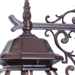 HomeRoots Three Light Dark Brown Hanging Globe Wall Fixture - Vintage Charm for Patios & Outdoor Spaces! 398385