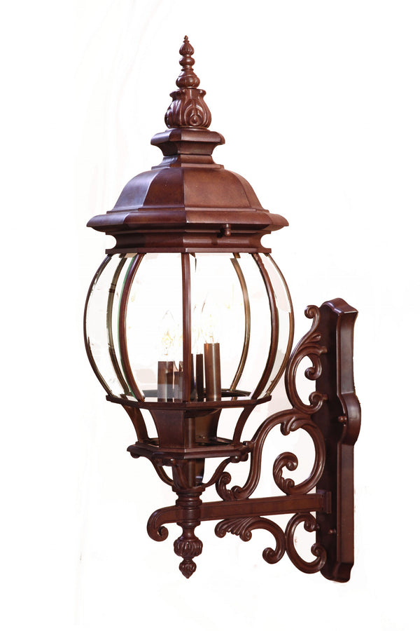 Homeroots Chateau 4-light Burled Walnut Wall Light   398386
