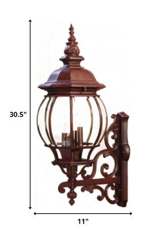 Homeroots Chateau 4-light Burled Walnut Wall Light   398386
