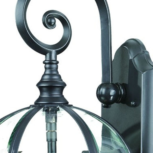 Three Bulb Matte Black Lantern Sconce for Entryway Hallway or Outdoor Porch Use
