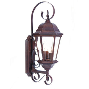 HomeRoots Three Light Outdoor Swing Arm Lantern - Vintage French Quarter Design with Elegant Dark Finish 398394
