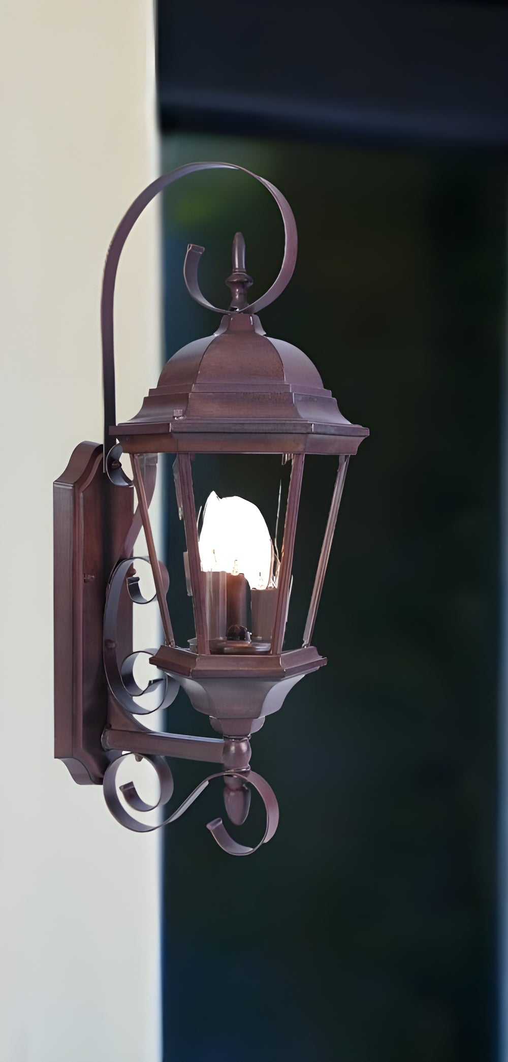 Homeroots Three Light Dark Brown Swing Arm Lantern Wall Light   398394
