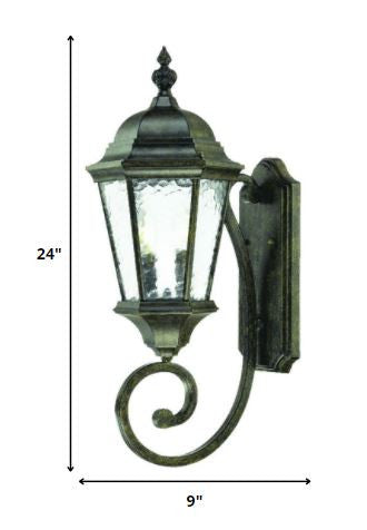 Homeroots Two Light Antique Black Carousel Lantern Wall Light   398395