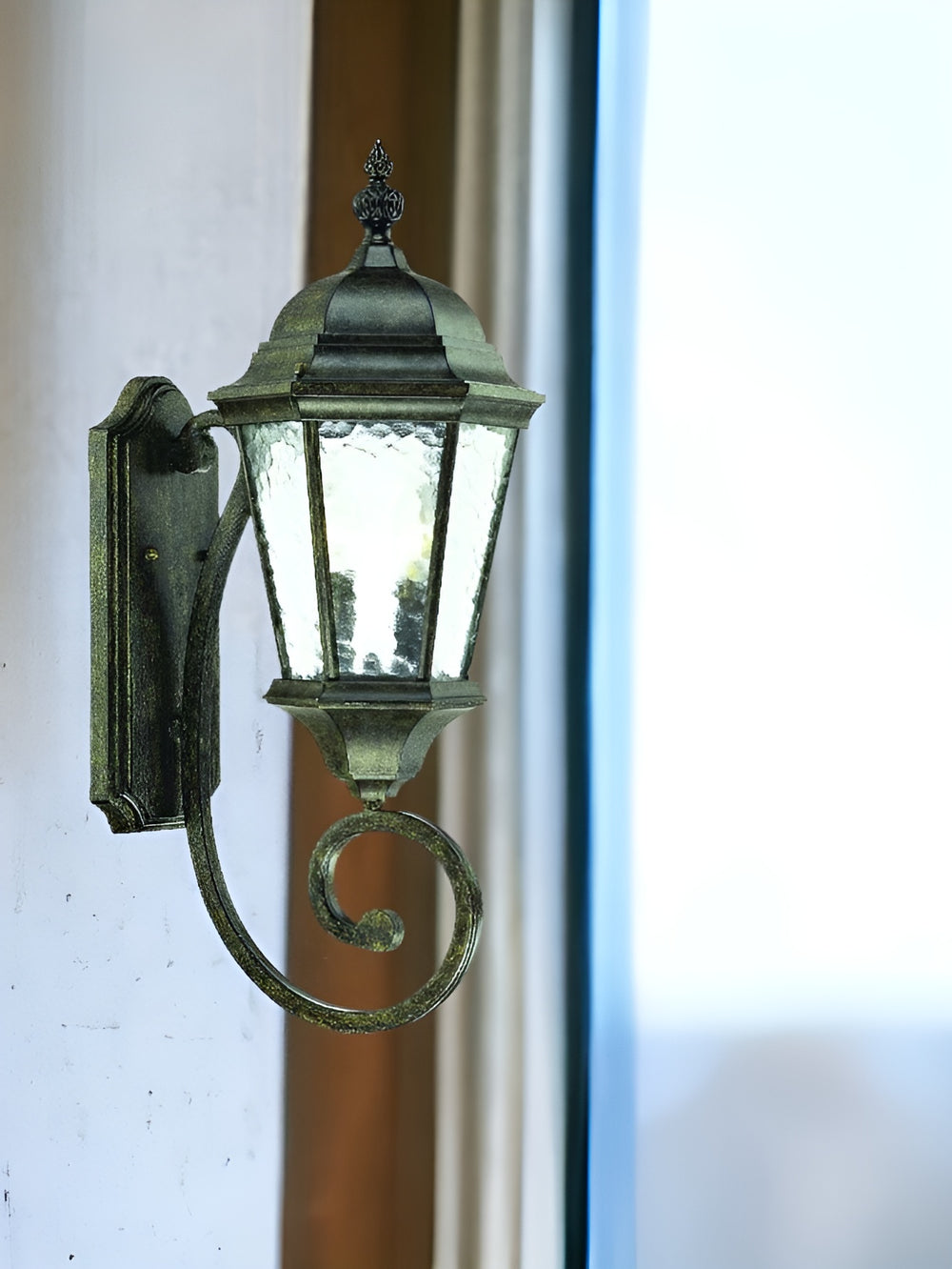 Homeroots Two Light Antique Black Carousel Lantern Wall Light   398395