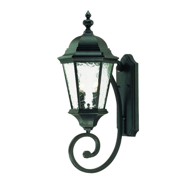 HomeRoots Two Light Matte Black Carousel Lantern Fixture for Outdoor or Entryway Walls 398396