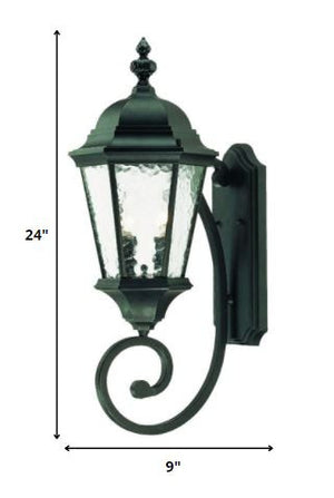 Homeroots Two Light Matte Black Carousel Lantern Wall Light   398396