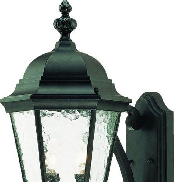 Homeroots Two Light Matte Black Carousel Lantern Wall Light   398396