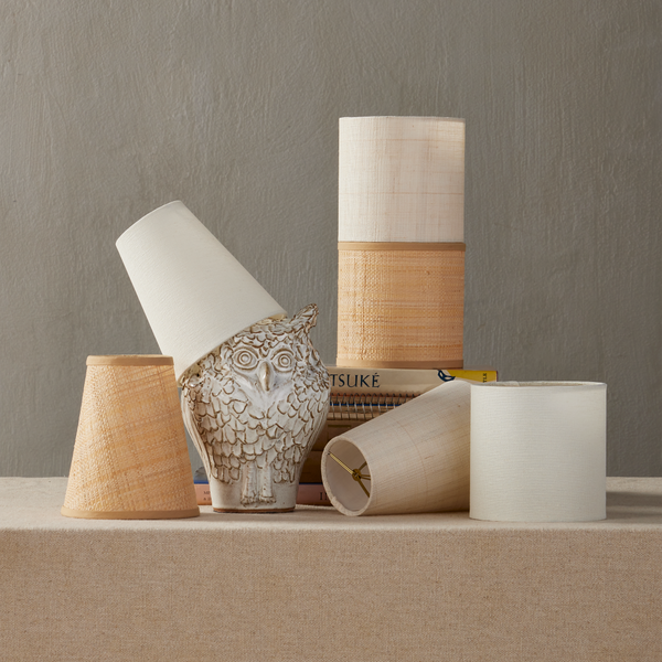 Ivory Handcrafted Grasscloth Tapered Chandelier Shade – Artisanal Elegance for Modern Spaces