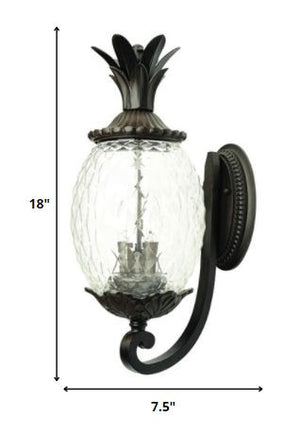 Homeroots Antique Bronze Pineapple Wall Light   398401