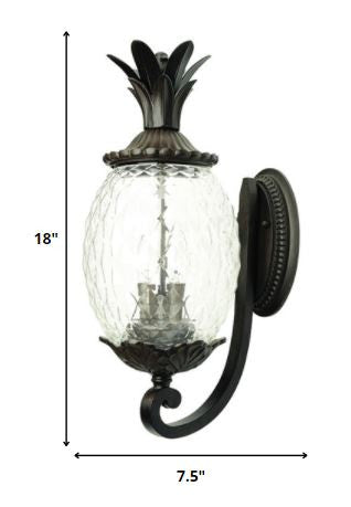 Homeroots Antique Bronze Pineapple Wall Light   398401