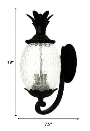 Homeroots Matte Black Pineapple Wall Light   398402