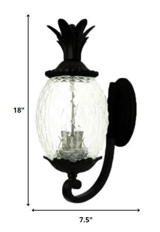 Homeroots Matte Black Pineapple Wall Light   398402