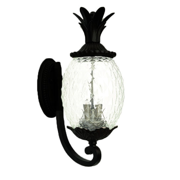 Homeroots Matte Black Pineapple Wall Light   398402