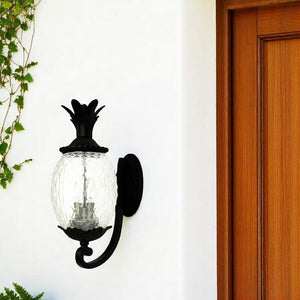 HomeRoots Matte Black Pineapple Wall Light – Tropical Hospitality Accent for Entryways & Outdoor Spaces 398402