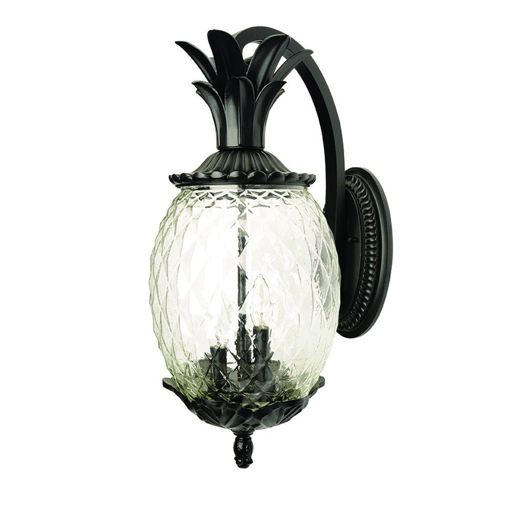 Homeroots Matte Black Hanging Pineapple Wall Light   398404