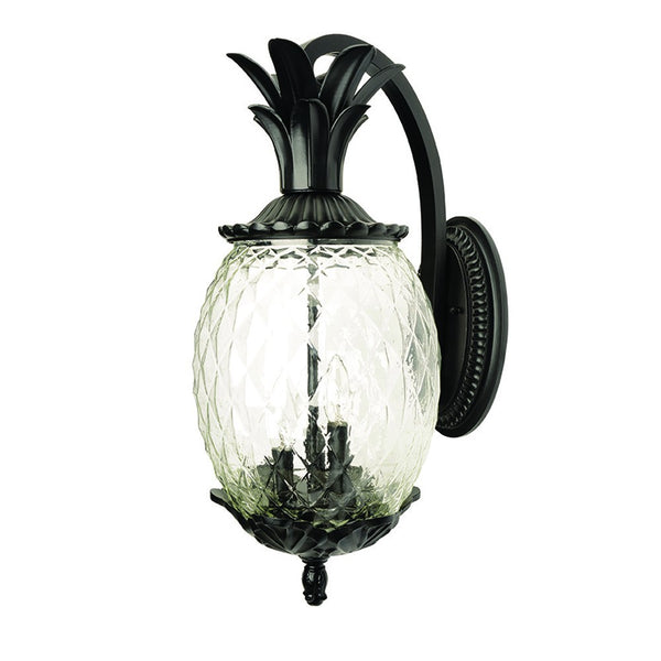 Homeroots Matte Black Hanging Pineapple Wall Light   398404