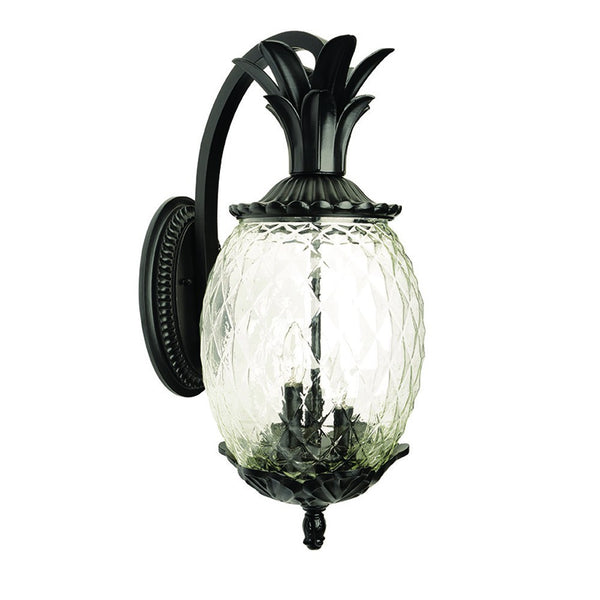 Homeroots Matte Black Hanging Pineapple Wall Light   398404