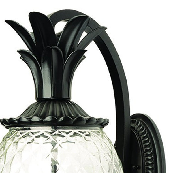 Homeroots Matte Black Hanging Pineapple Wall Light   398404