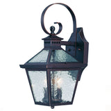 XL Two Light Antique Bronze Wall Sconce with Hammered Glass for Outdoor Elegance & Style